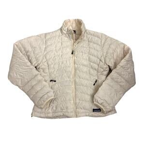 Patagonia Off White Cream Coat Goose Down Puffer Jacket Size Women's Small